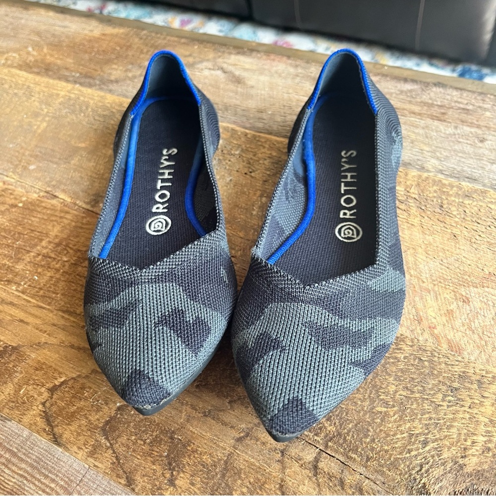 Rothy’s Retired Grey Camo The Pointe Ballet Flat size 9